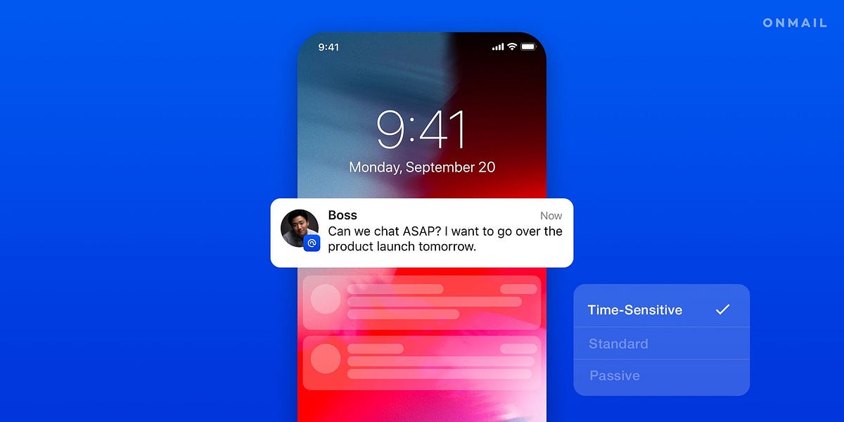 OnMail Adds New Custom Notifications for iOS 15 by Edison Changing