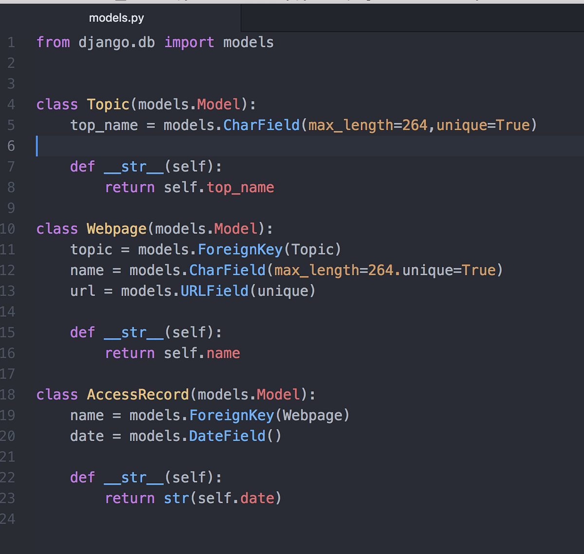 Django Series 04 — Models. Creating Models by Sean Oughton Medium