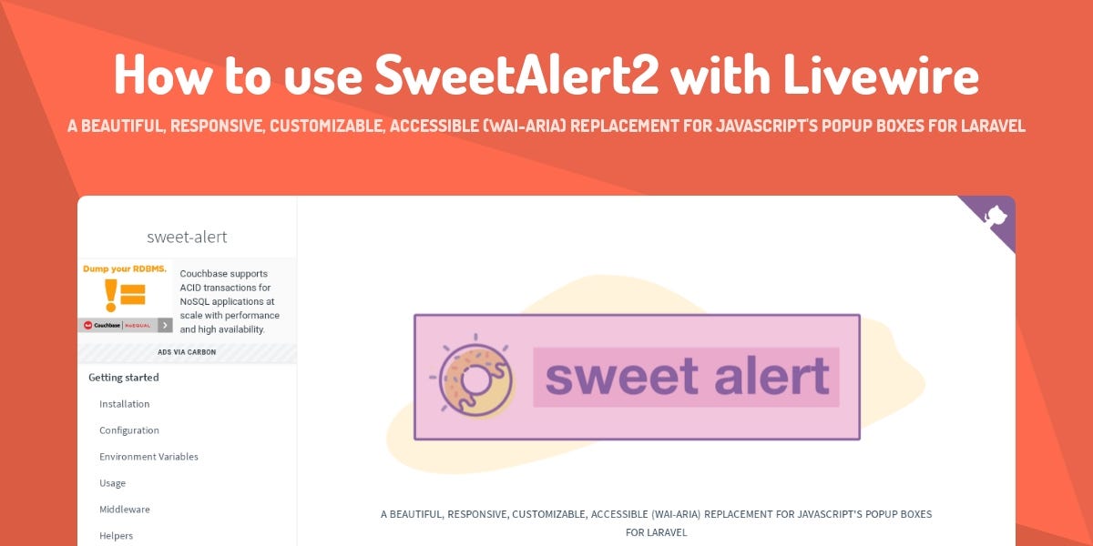 How to use SweetAlert2 with Livewire By Rashid Ali Medium
