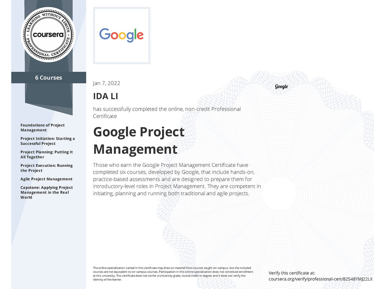 How I Completed the Google PM Certification in 72 hours by Ida Li