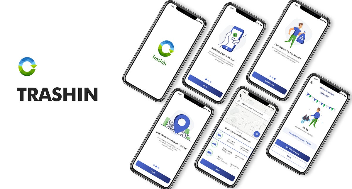 Trashin App Book and Schedule your trash pickup UI/UX Case study by