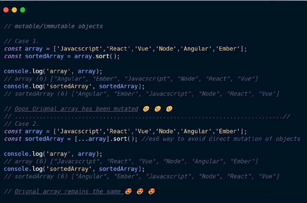 mutable/immutable objects in Javascript by mohit dutt Medium