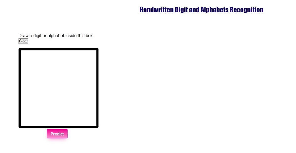 A Simple Browser based AlphaNumeric Prediction and TexttoSpeech