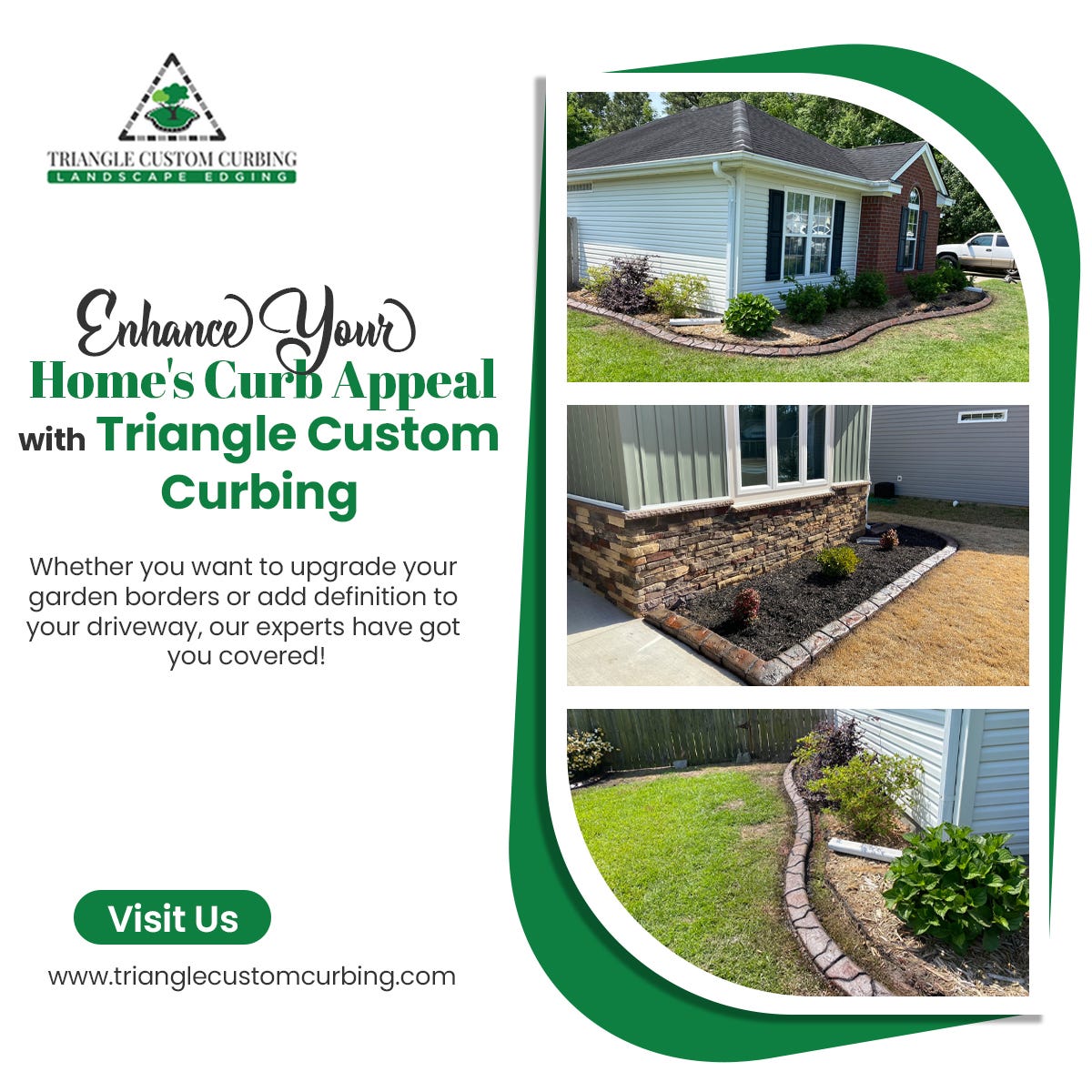 Mulch Installation and Delivery in Cary Triangle Custom Curbing by