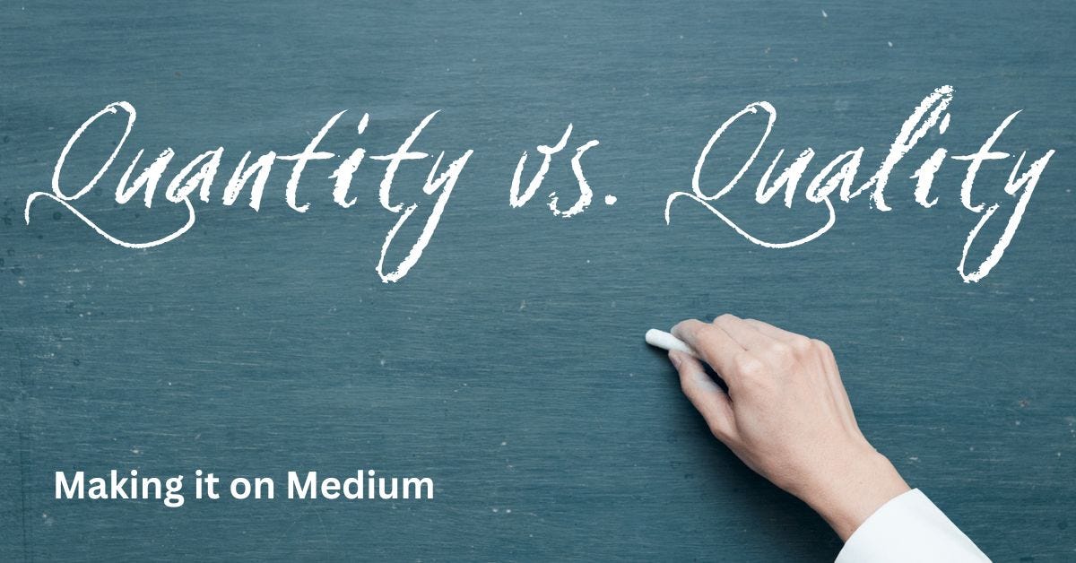 Quantity vs. Quality. That title is more of a question than a… by Jason Gosseck Nov, 2023