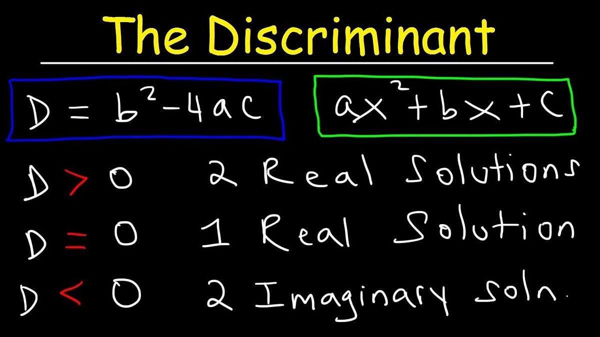 Discriminant rules for equations. What is discriminant? by Themathematicsmaster Medium