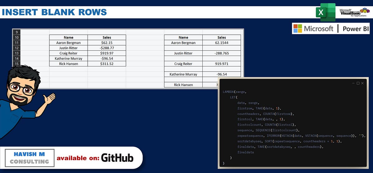 INSERT BLANK ROWS IN EXCEL HAVISH MADHVAPATY Medium