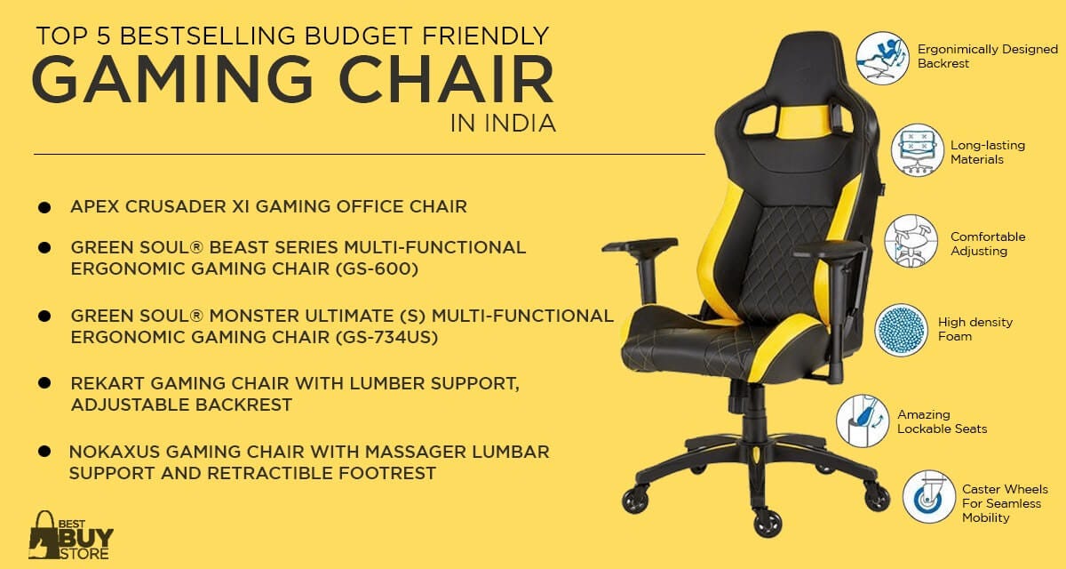 Review of Top 5 Bestselling Budget Friendly Gaming Chair India 2021