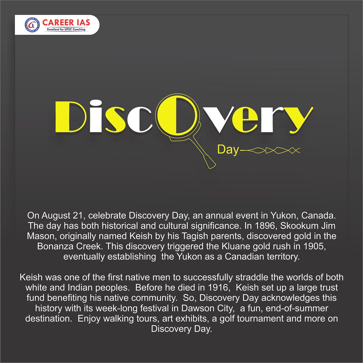 Discovery Day Yukon 2025 Happy Discovery Day — Career IAS by CAREER IAS Medium