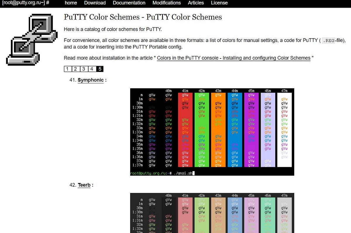 PuTTY color schemes Vincent Wong Medium