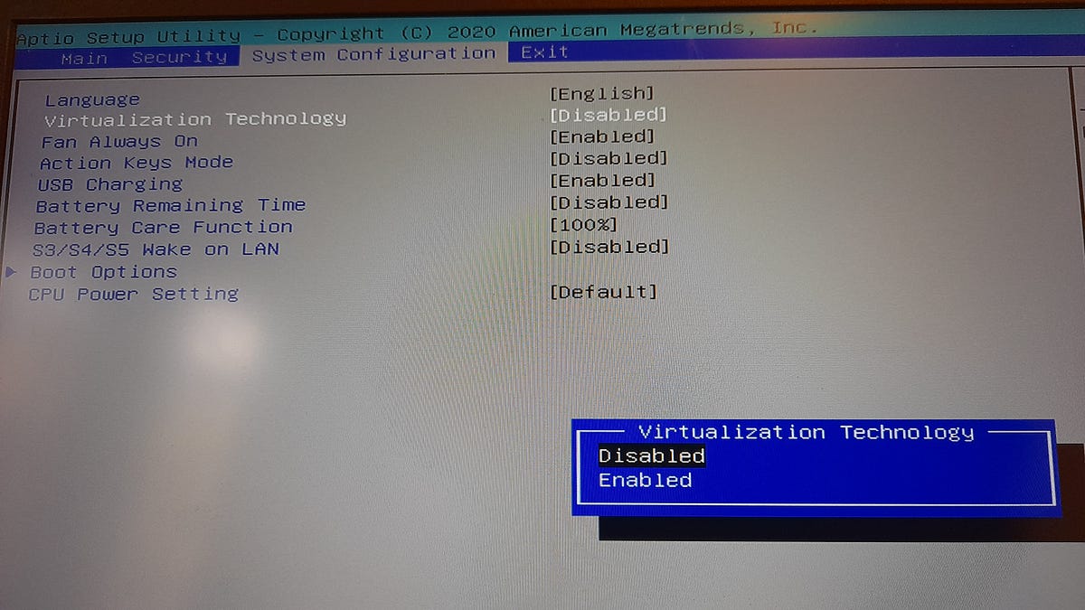 Quick and Simple Enabling VTx in Windows 10 BIOS Enable VTx