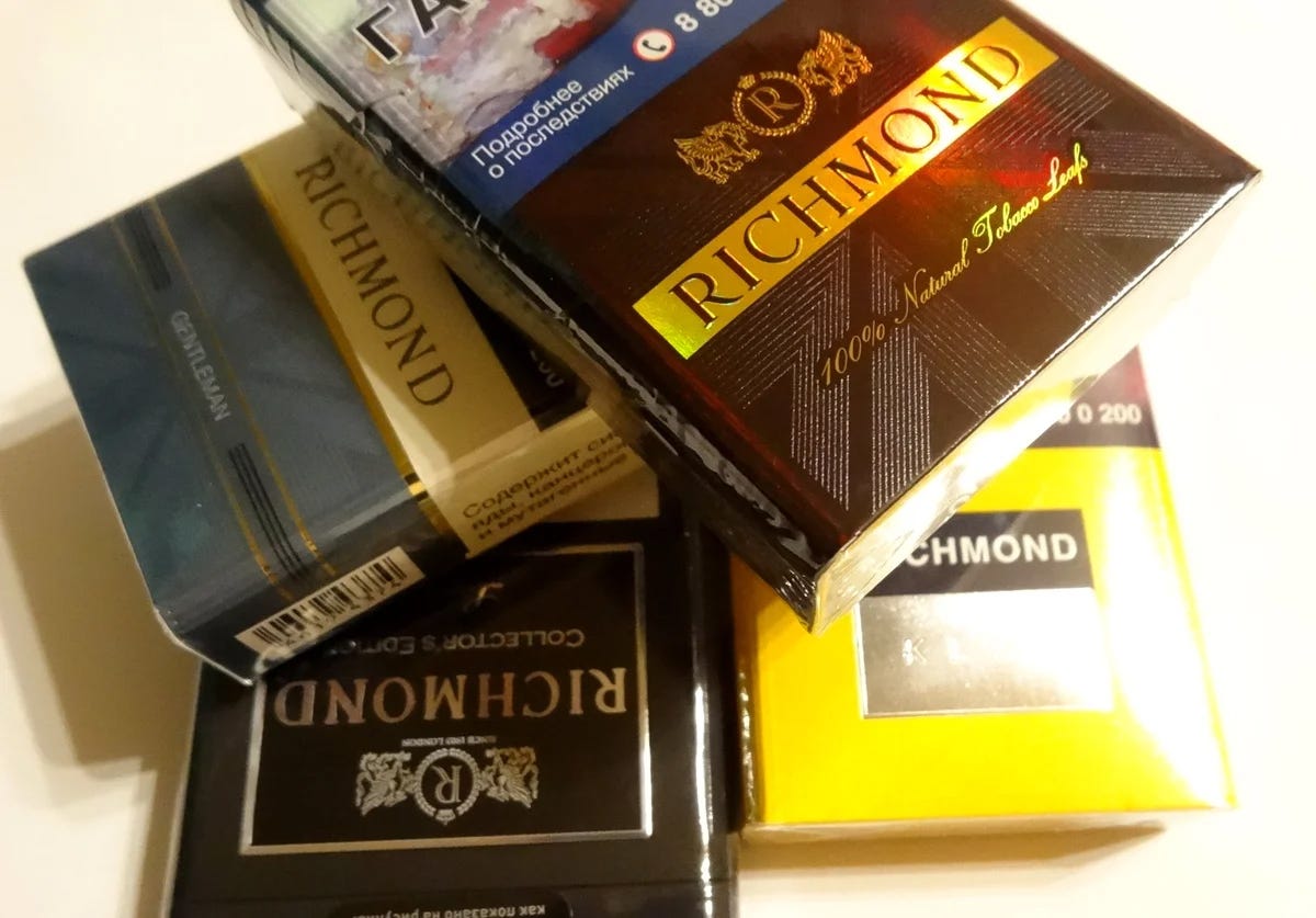 Richmond cigarette tasting.. All the cigarettes of this brand are… by