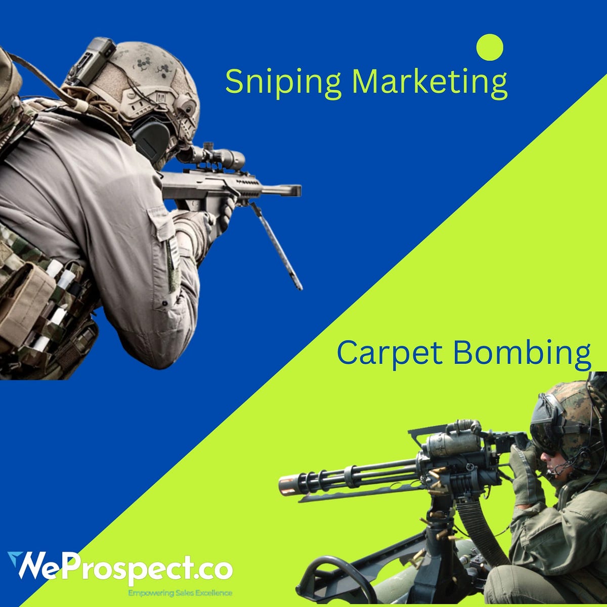 Carpet bombing vs sniping in marketing by WeProspect.co Medium