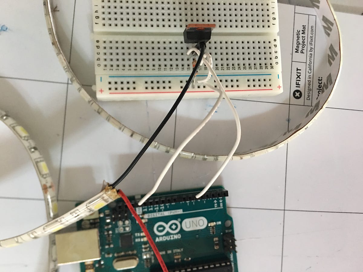 Hooking up a white led strip with the Arduino Uno by John Griffiths
