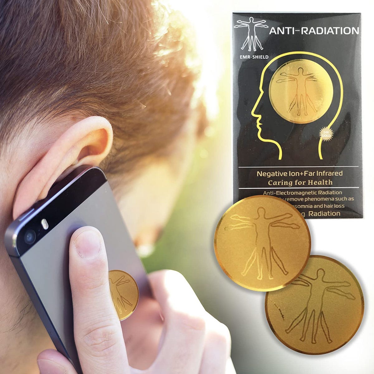 EMFDEFENSETM Negative Ion Sticker by Akash Negi Medium