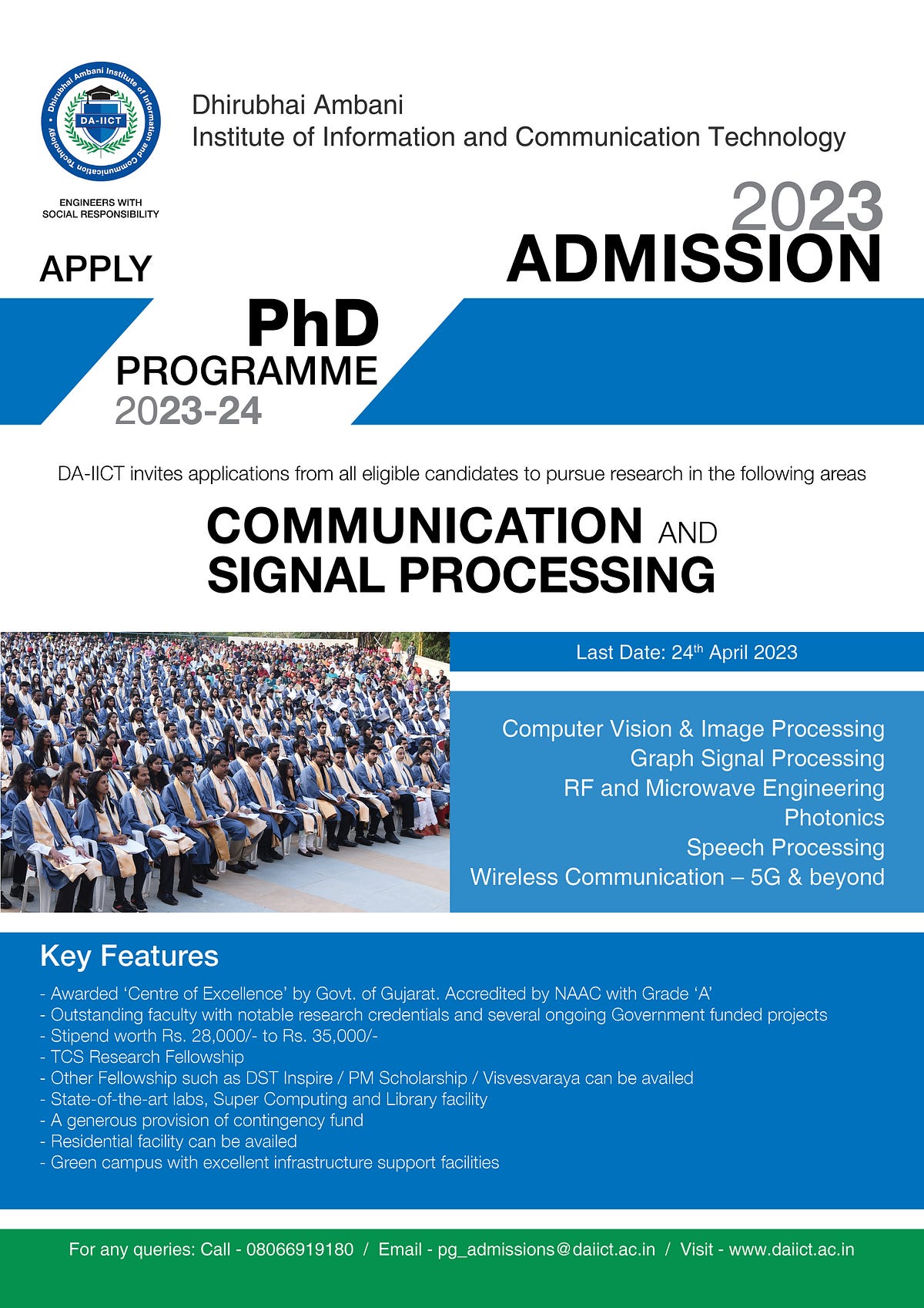Apply for Ph.D Programme in Communication and Signal Processing