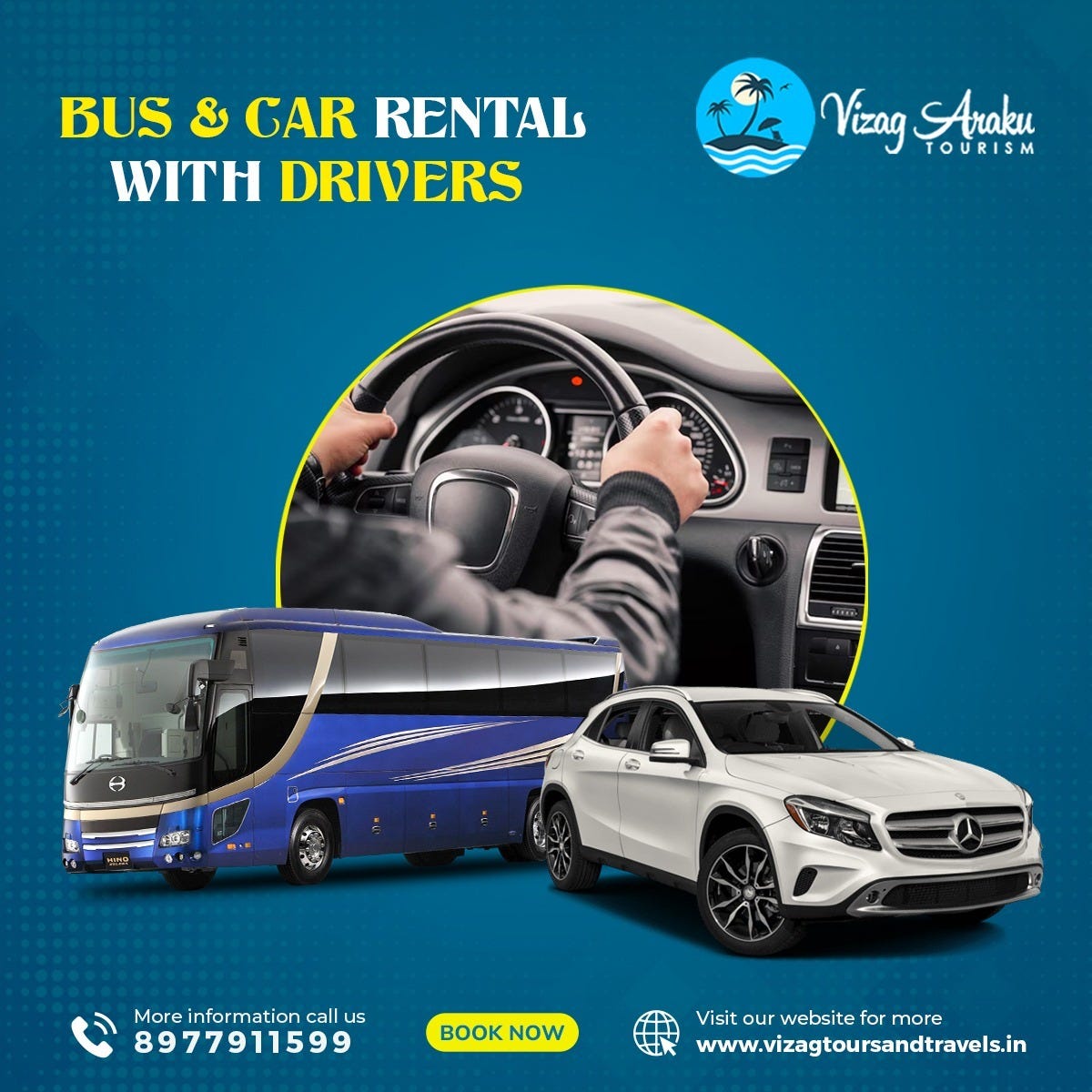 Vizag Tours and Travels Rent Car & Bus with Driver by Vizag Tours