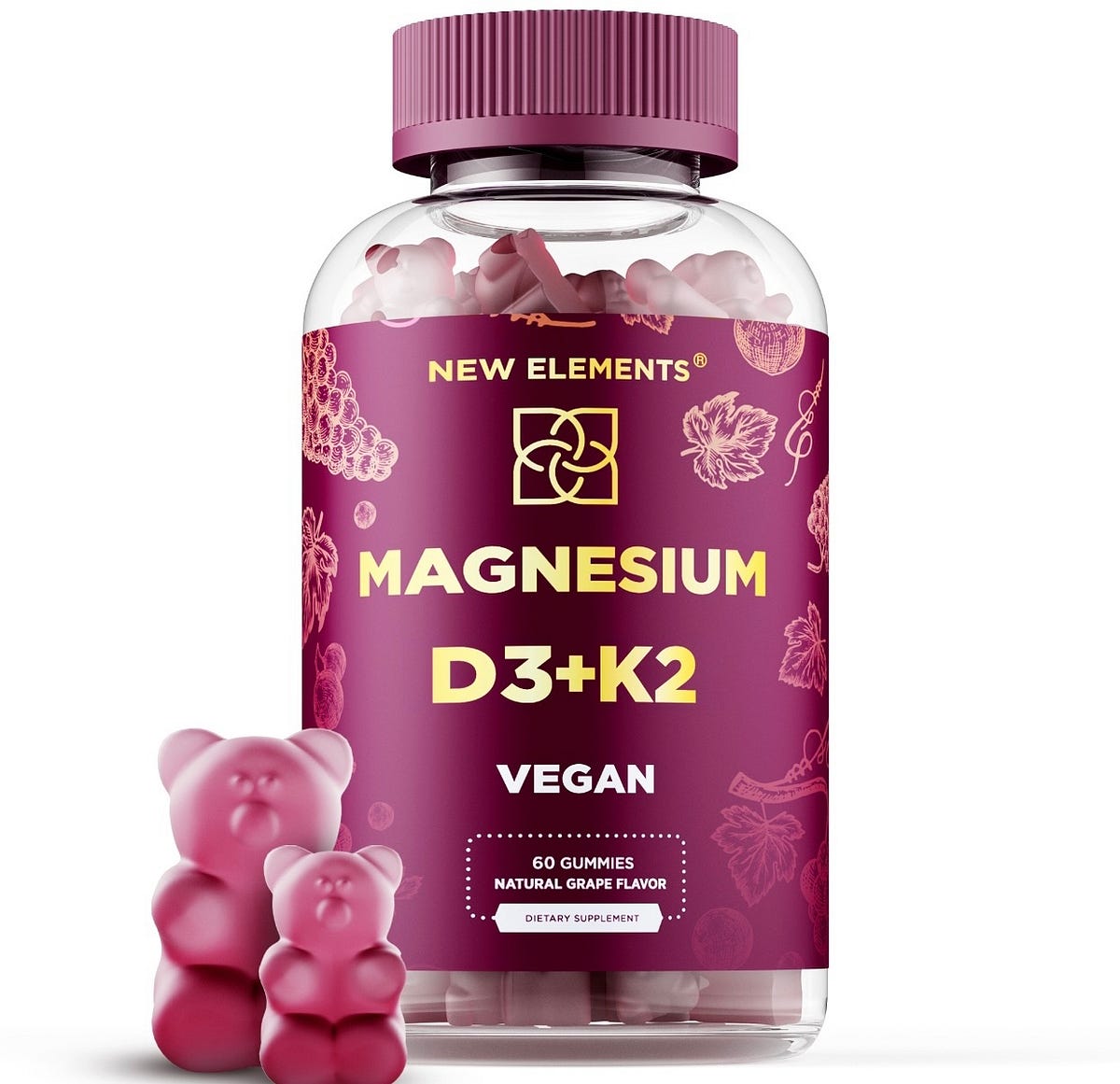 Magnesium D3+K2 Gummies by New Elements The Dynamic Duo for Optimal