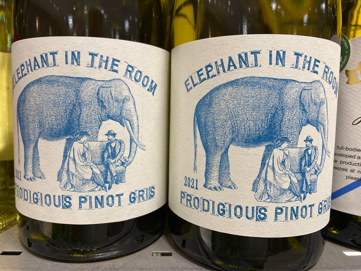 Wine Labels The Elephant in the room Philippa White Medium