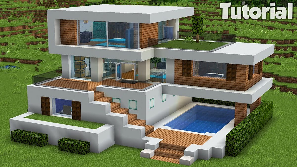 Minecraft How to Build a Modern House Tutorial by Benoyins Medium