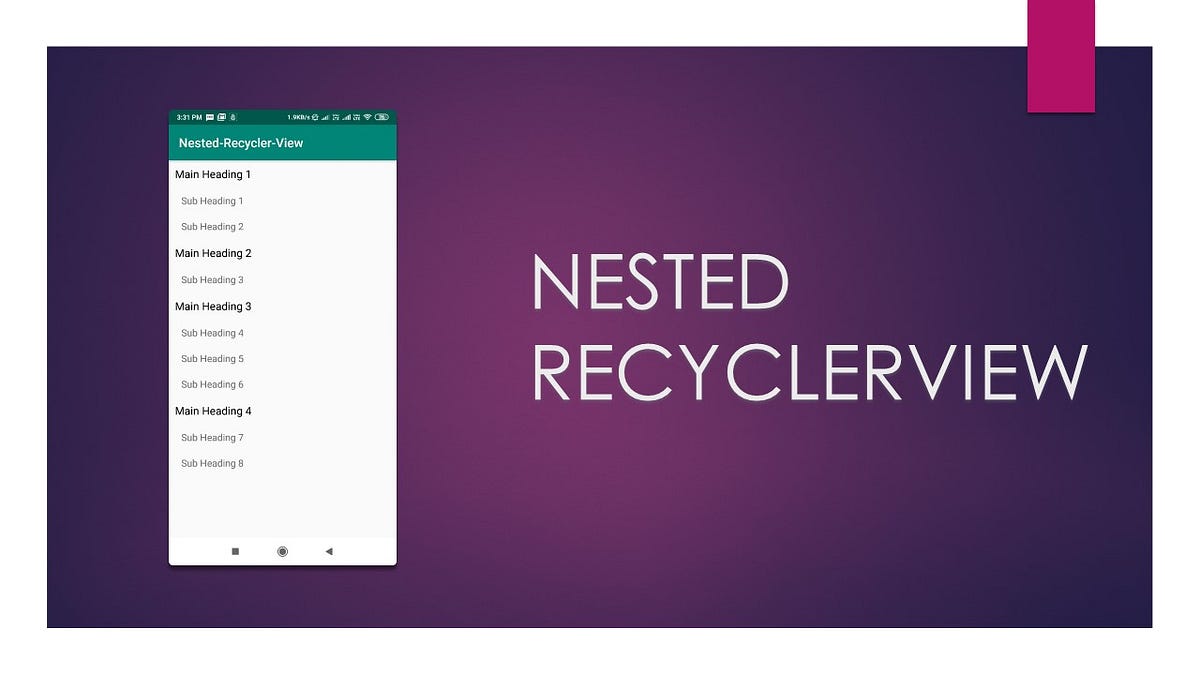 Android Nested RecyclerView Tutorial Kotlin by kunal pandey Medium