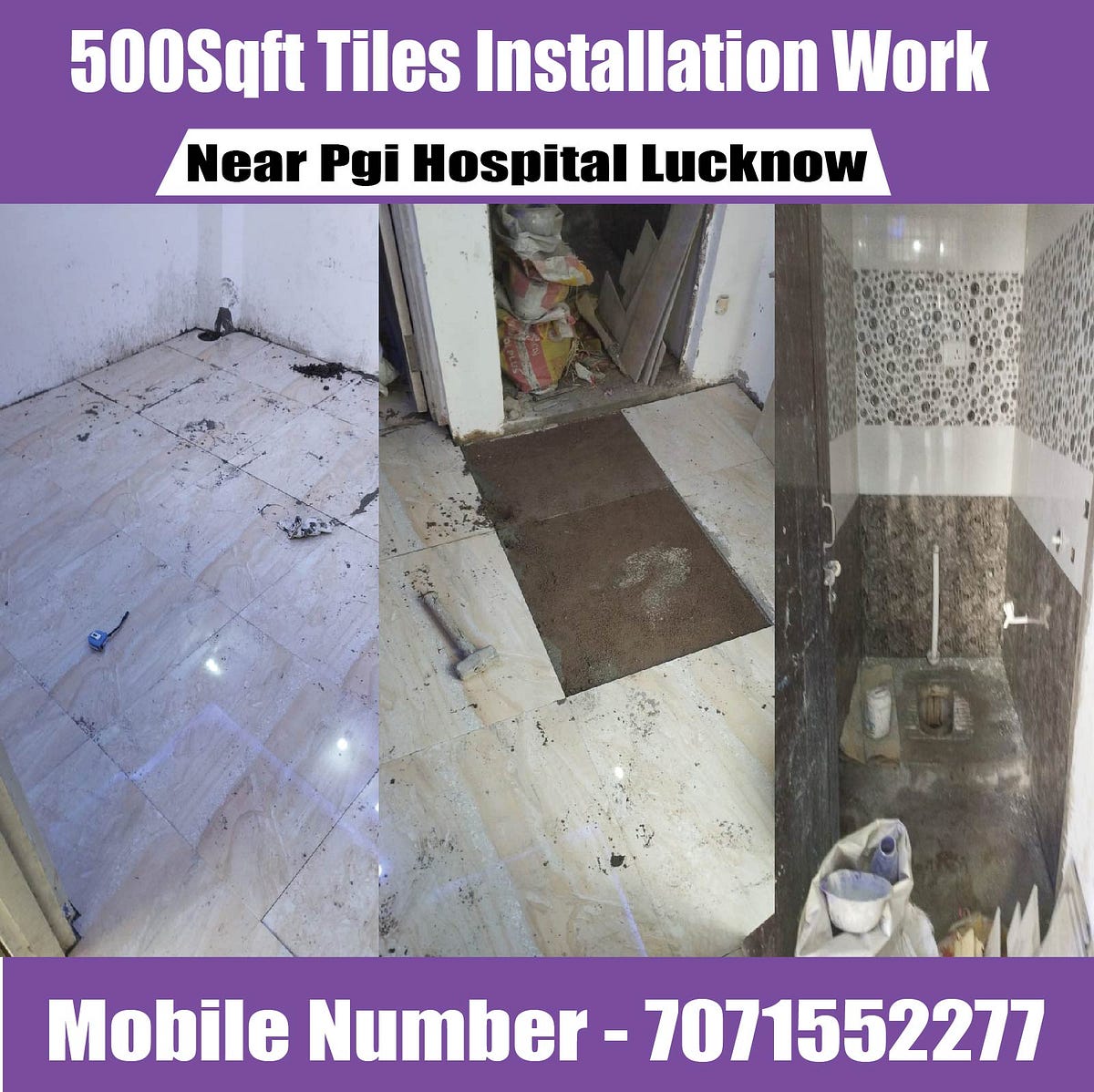 500 Sqft Tiles Installation Work Done By Lucknow Tiles Wale by