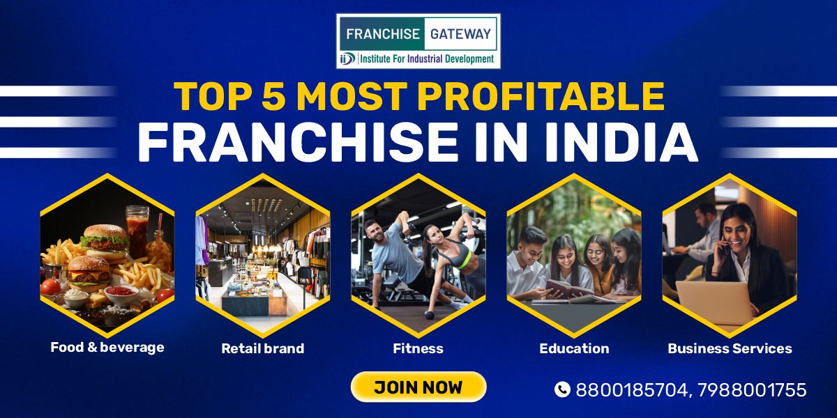 Top 5 Most Profitable Franchise in India by Franchise Gateway Jan