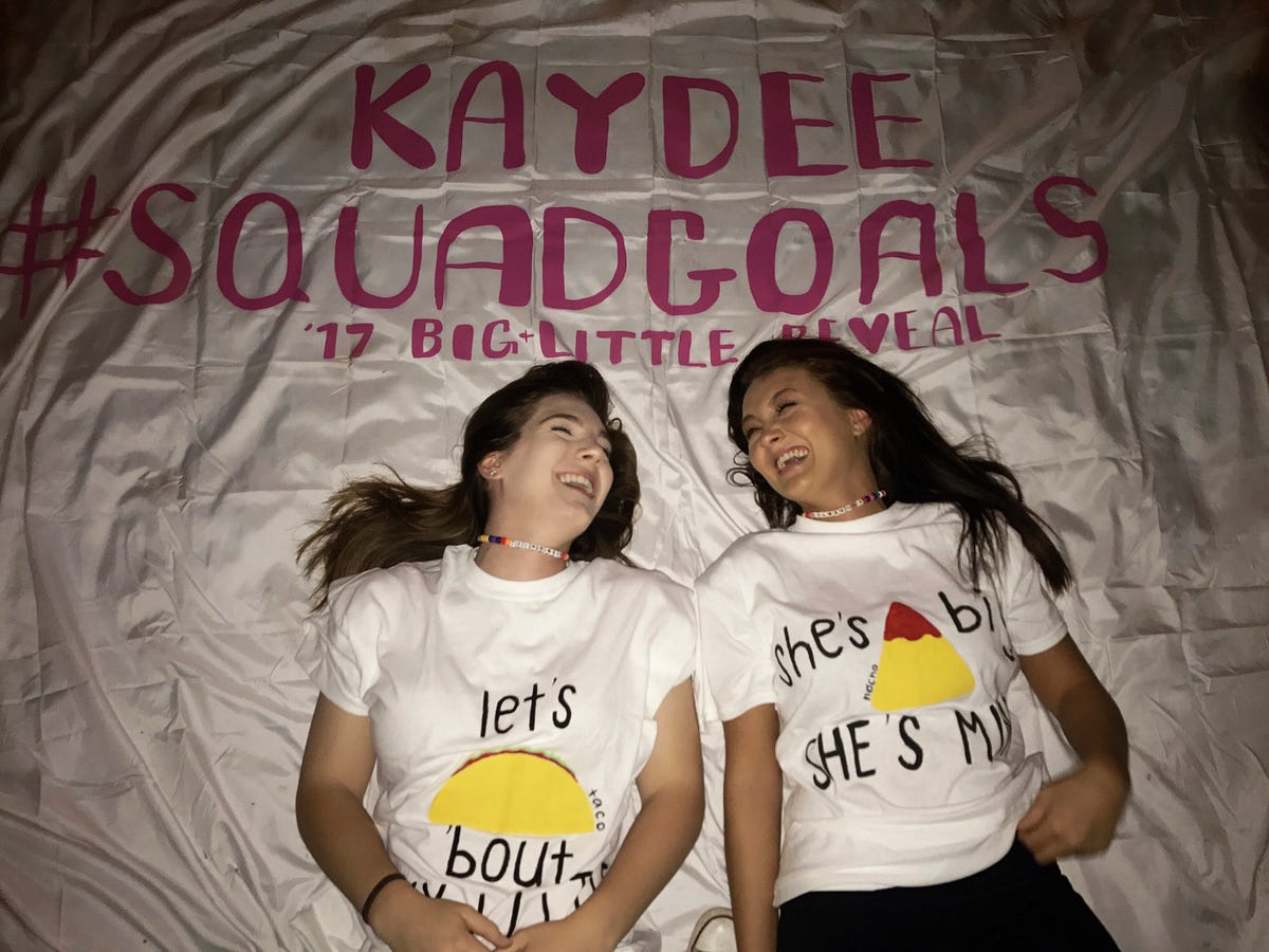 Bigs and Littles. So, now you’re in a sorority and you’re… by