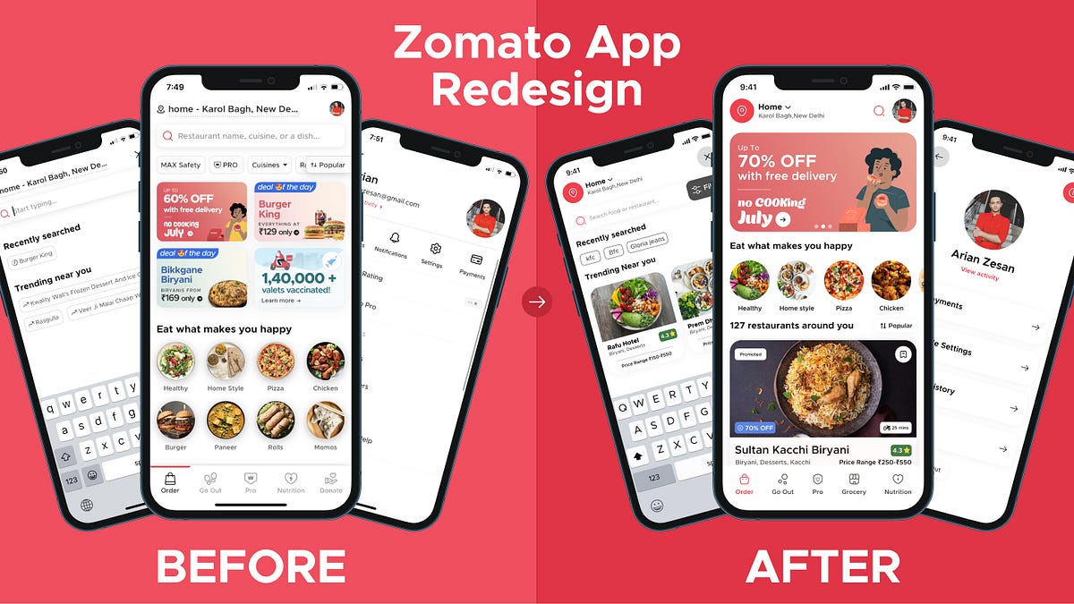 Case study Redesigning Zomato app by Zesan H. Bootcamp