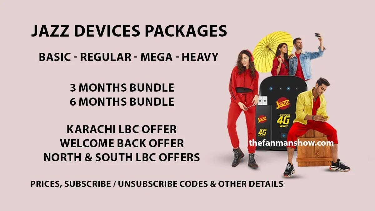Jazz 4G Device Packages — Home WIFI — Super 4G WIFI — 4G