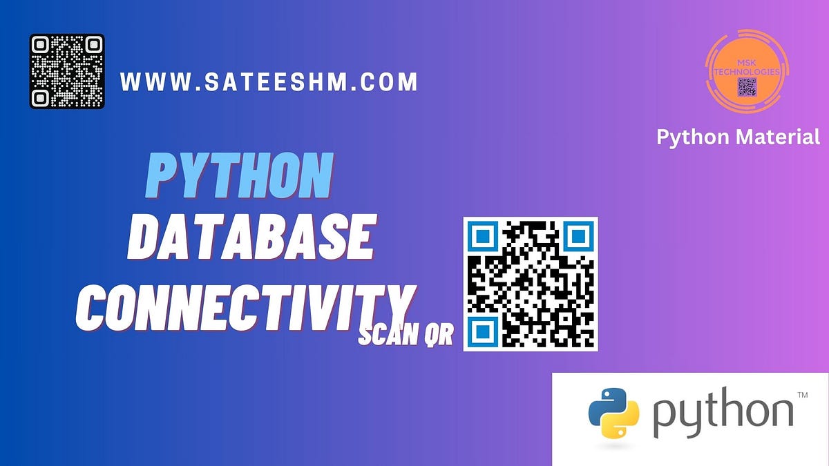 Python Database Connectivity Sateeshm Medium