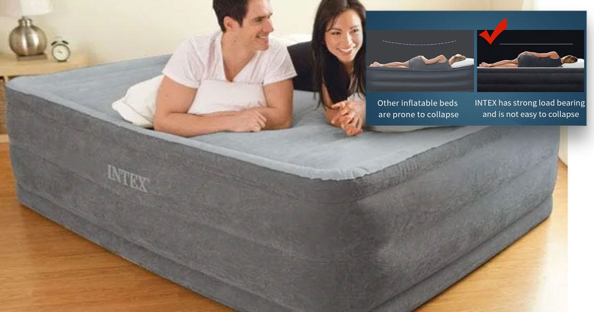 Intex Air Mattress With Built-In Pump Inflatable Bed | by Silva Bella