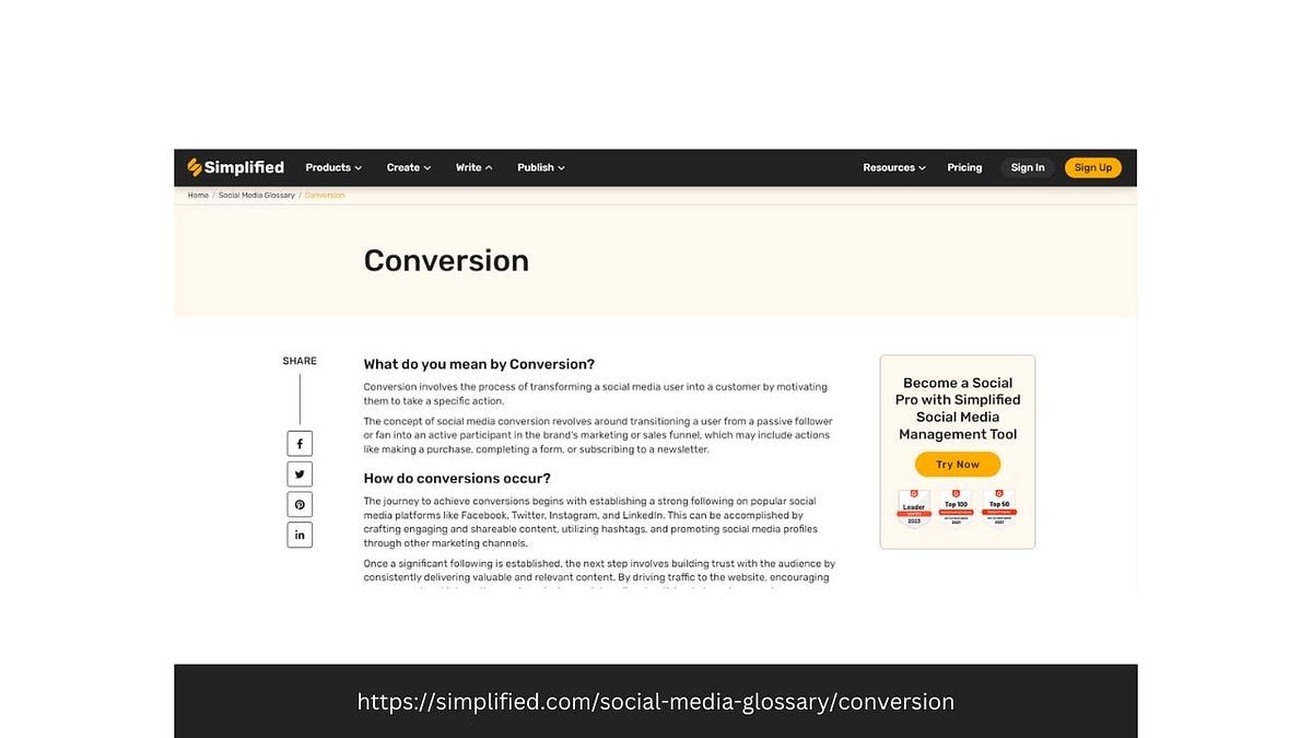 Exploring the Definition of Conversion in the Social Media Glossary