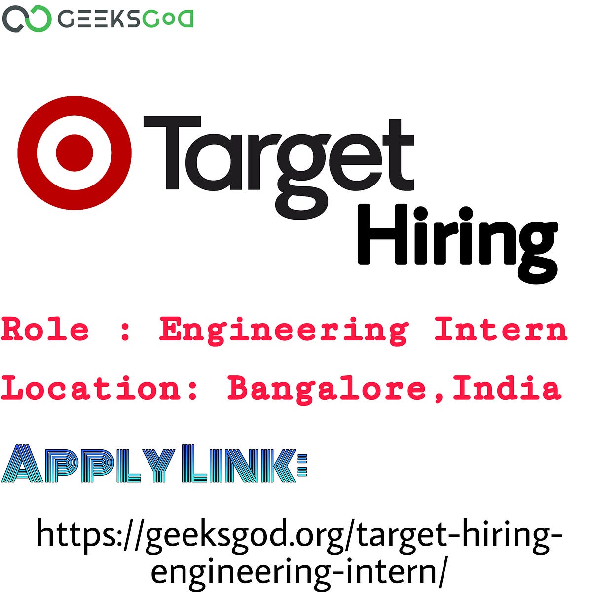 Target is Hiring 📢📣🔊 Role Engineering Intern Batch Any Location