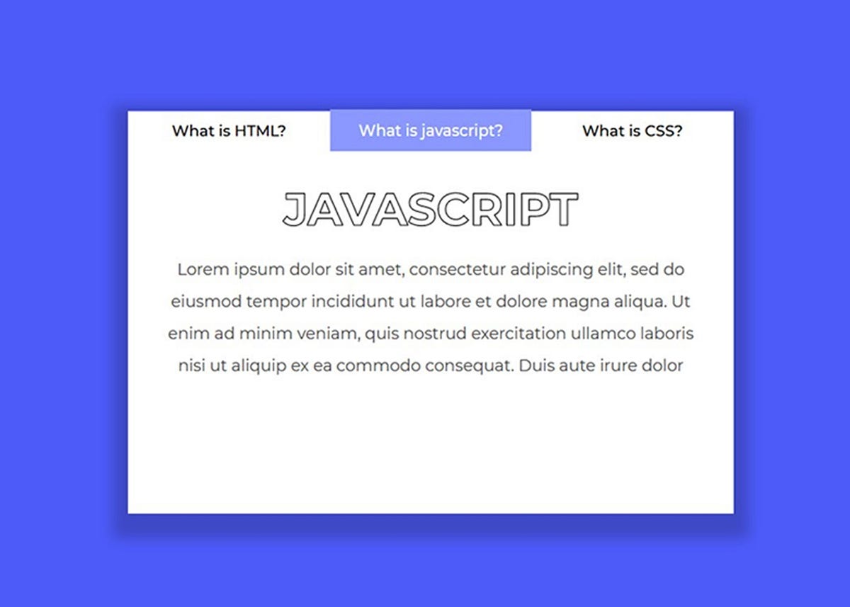 Build Custom Tabs with HTML CSS and JavaScript by Divinector Medium