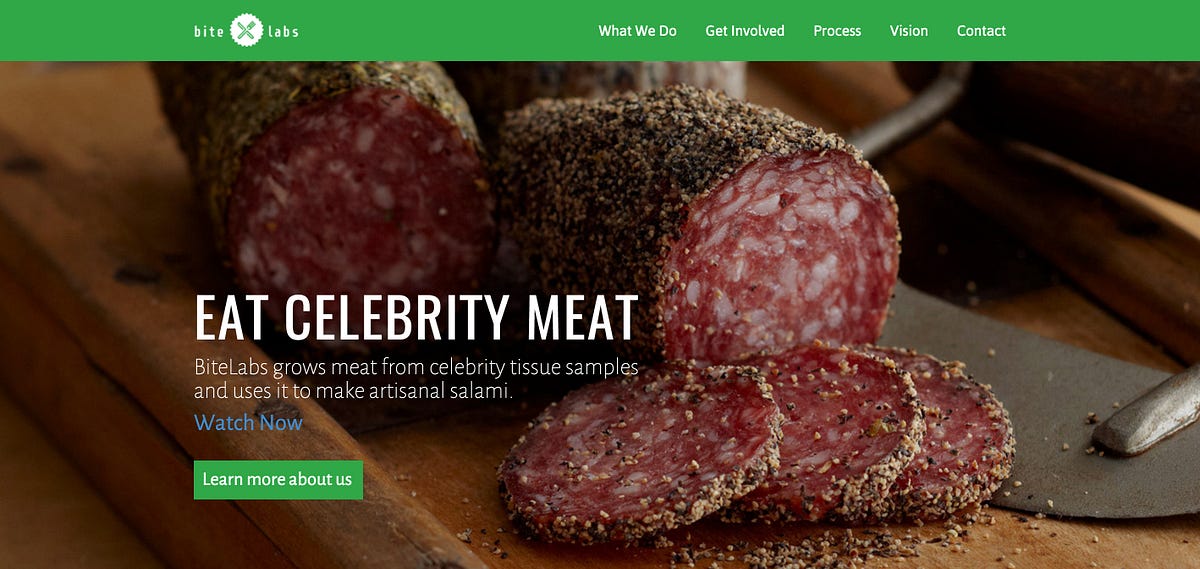 Bitelabs. BiteLabs grows meat from celebrity… by Hello Velocity