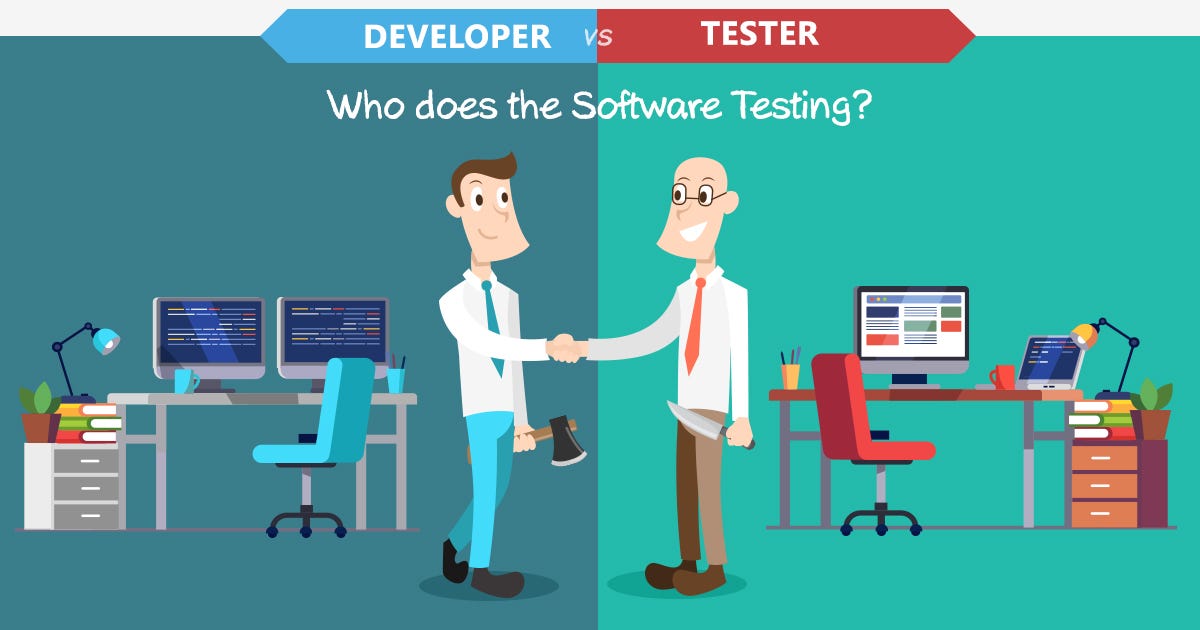 Who does the Software Testing? Developer vs Tester (Infographics) by