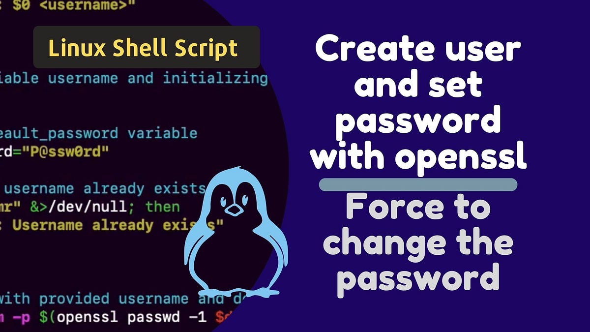 Create user and set encrypted password with openssl in Linux by Linux