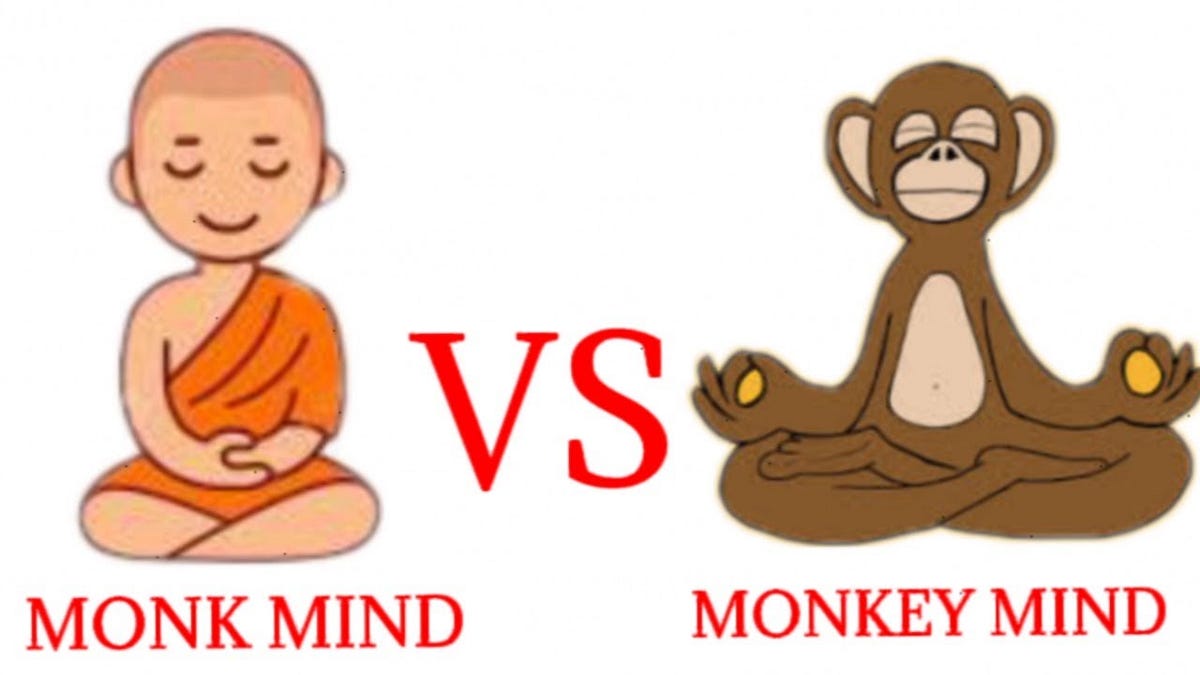 Monkey Mind or Monk Mind. Your Monkey mind is the monkey in you … by