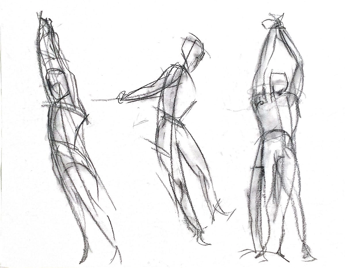 Figure Drawing. 2/20/21 Gesture drawing studies by Catherine Liu