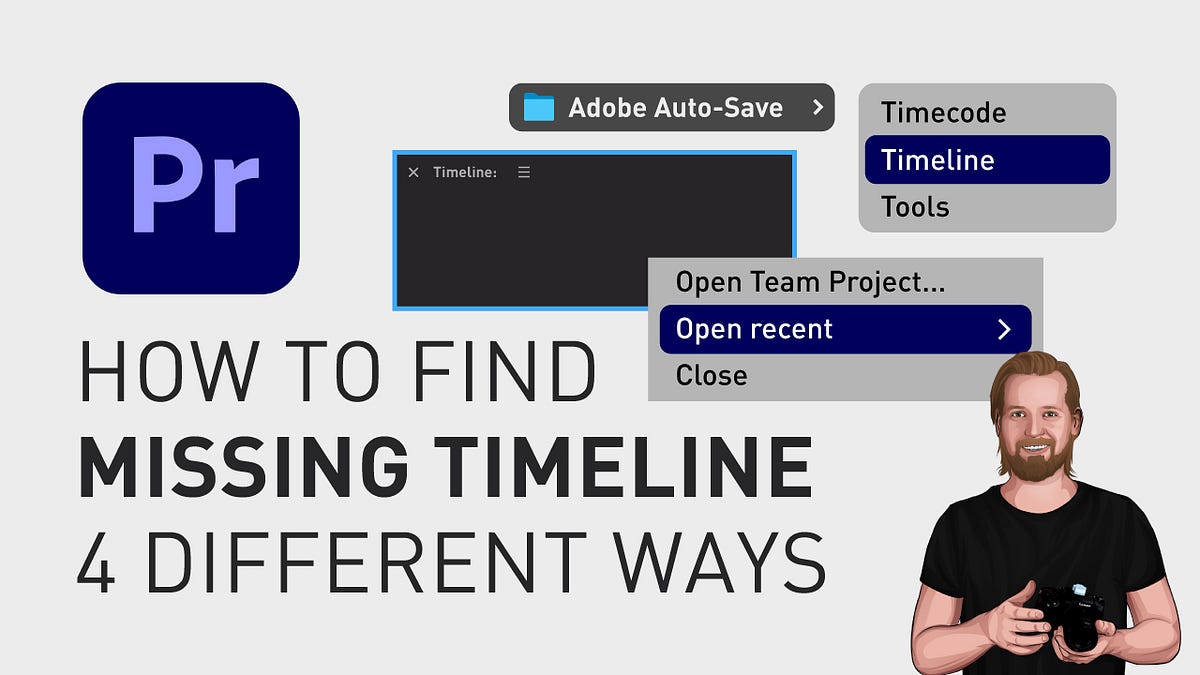 How to find the missing timeline in Adobe Premiere Pro by David Lindgren Medium