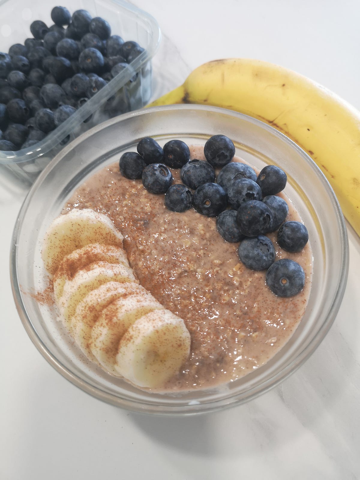 Porridge overnight à la banane. 5 min de préparation la veille pour un