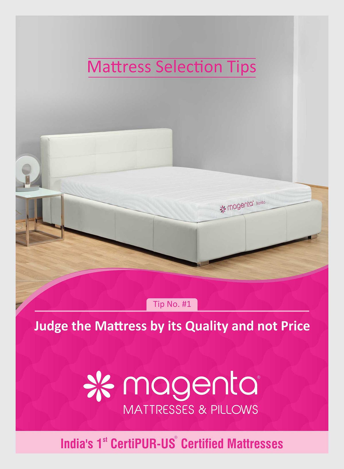 Tip 1. Judge the mattress by its quality and not price. by Magenta Mattresses & Pillows Medium