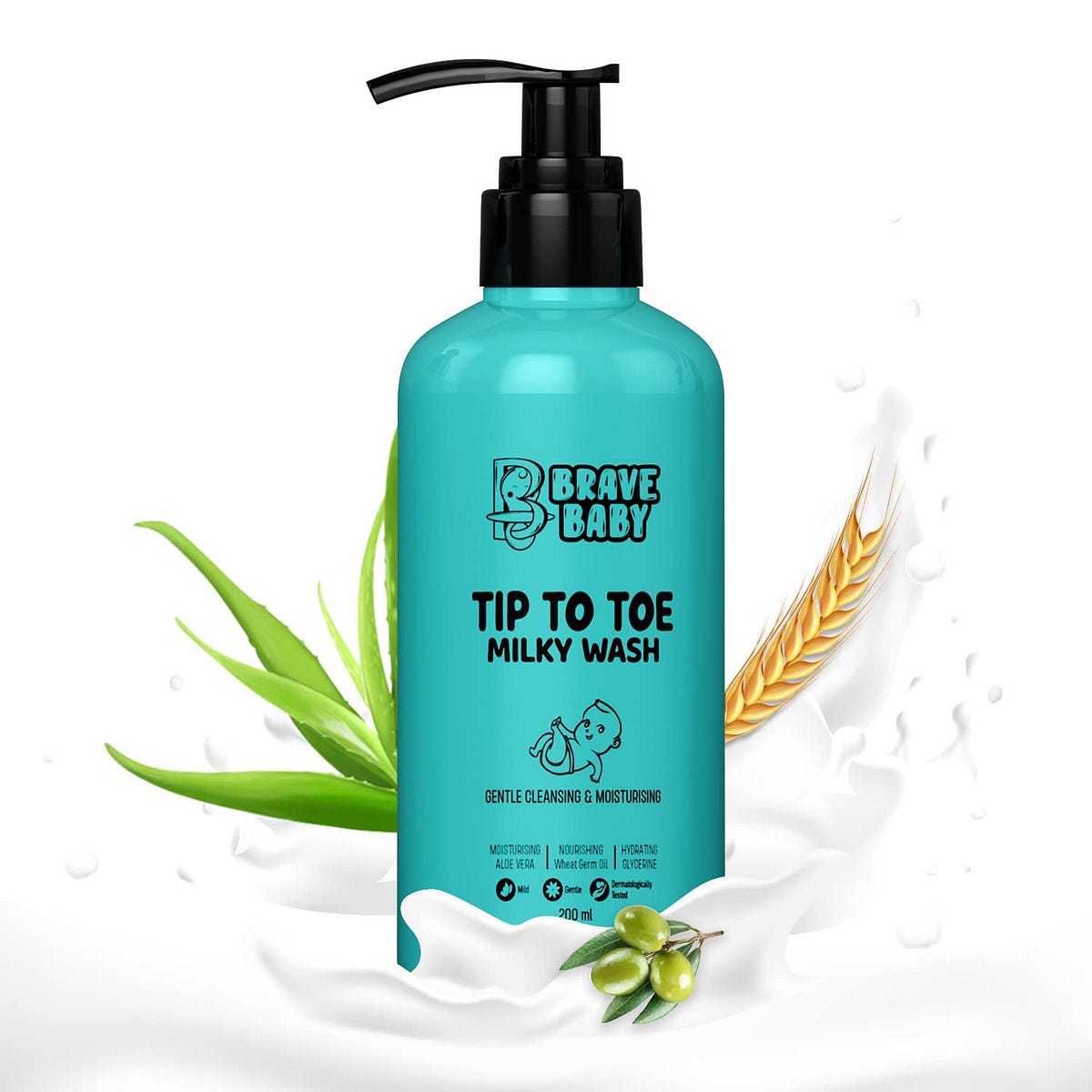 Best baby body wash & baby face wash Brave Baby Tip to Toe Milky with Wash No Tears Body Wash