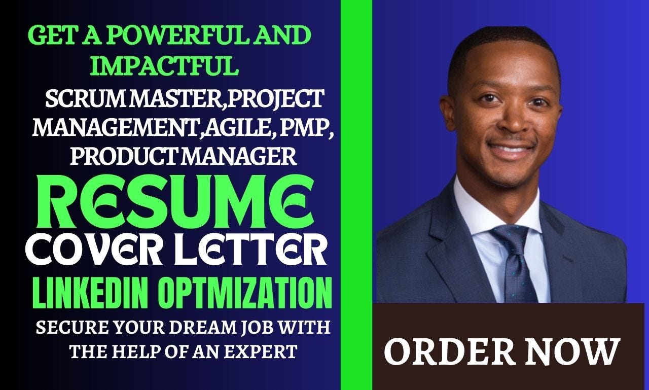 I will write a professional scrum master, project manager and product