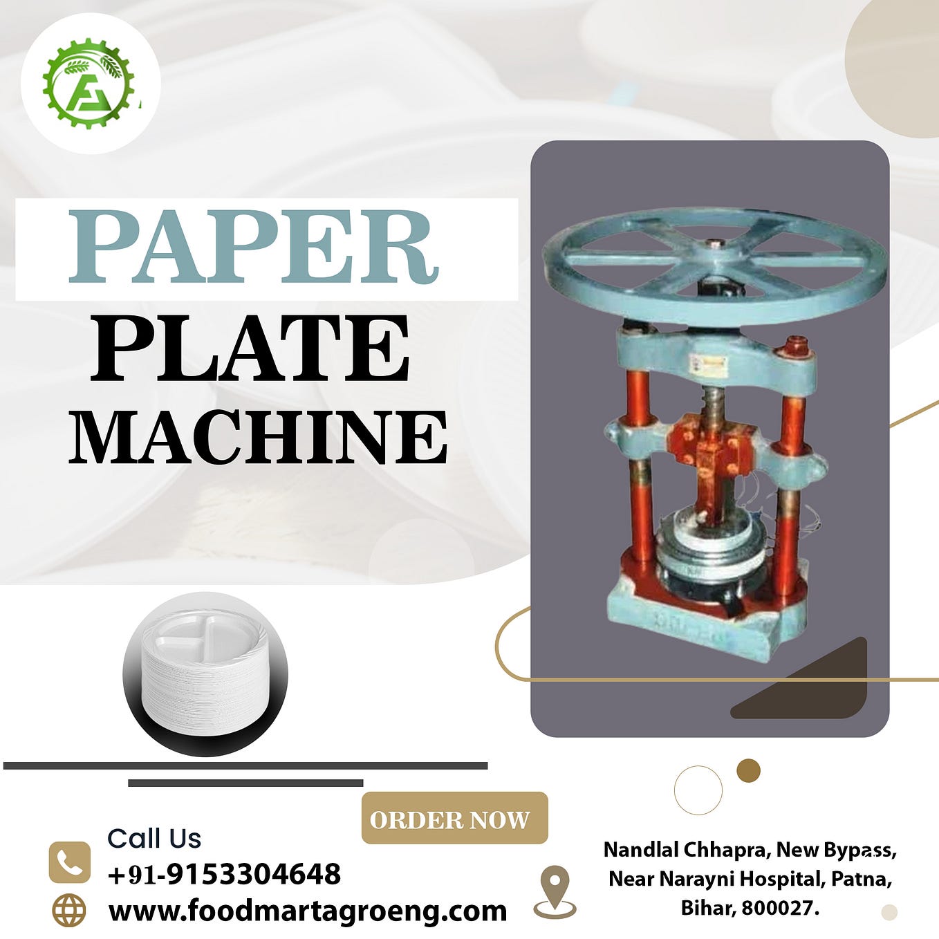 Paper platemaking machine in Ghaziabad by Foodmart Agro Engineering