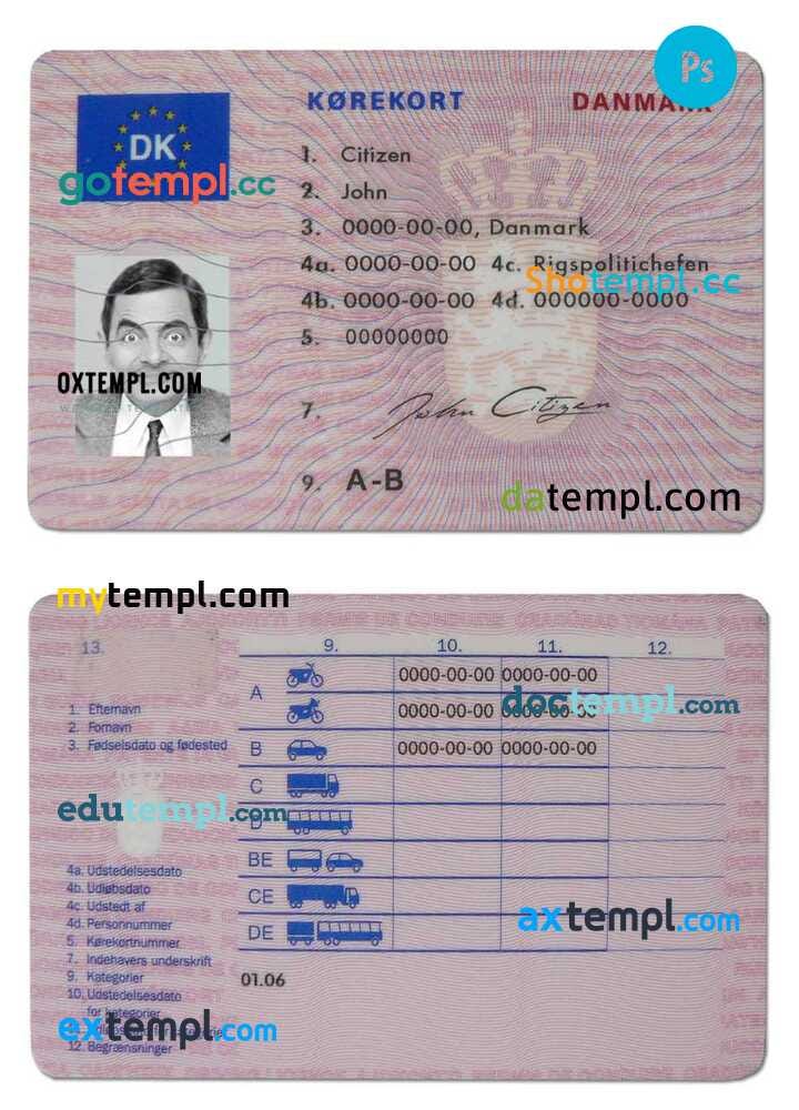 Ghana driving license template in PSD format, fully editable, with all