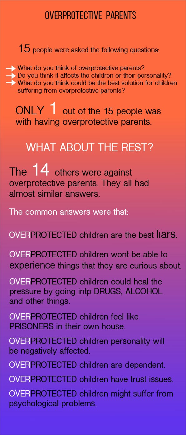 Overprotective parents generally want to protect their children from(03)