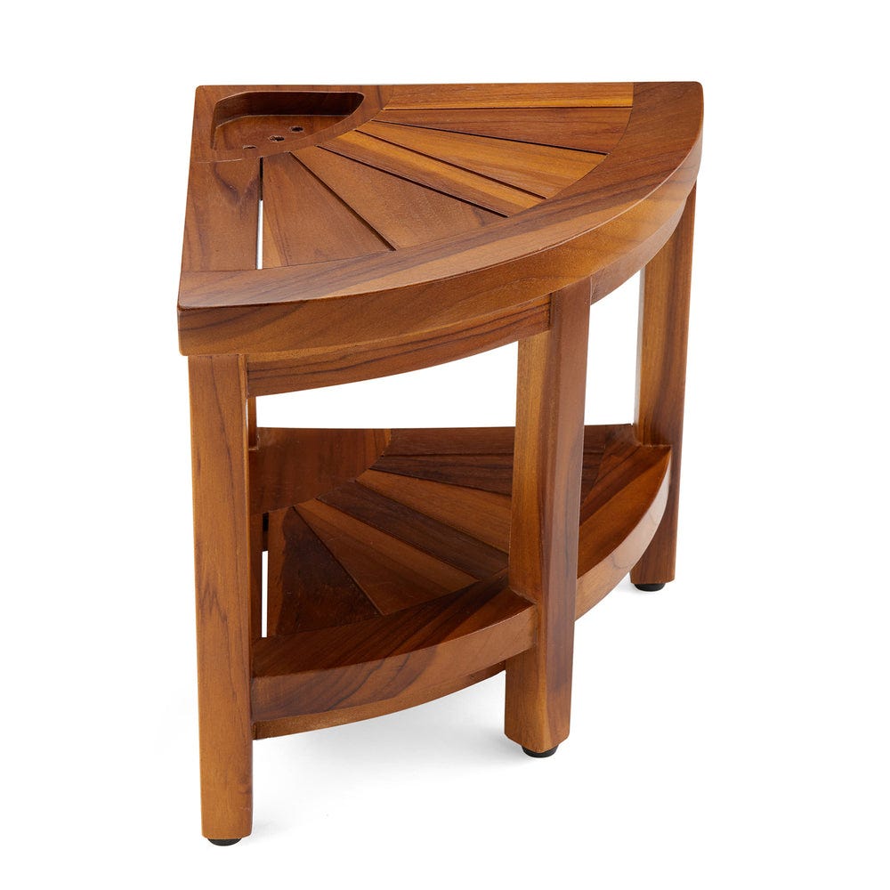 The SAGA, Teak Corner Shower Bench Teakcraft Medium