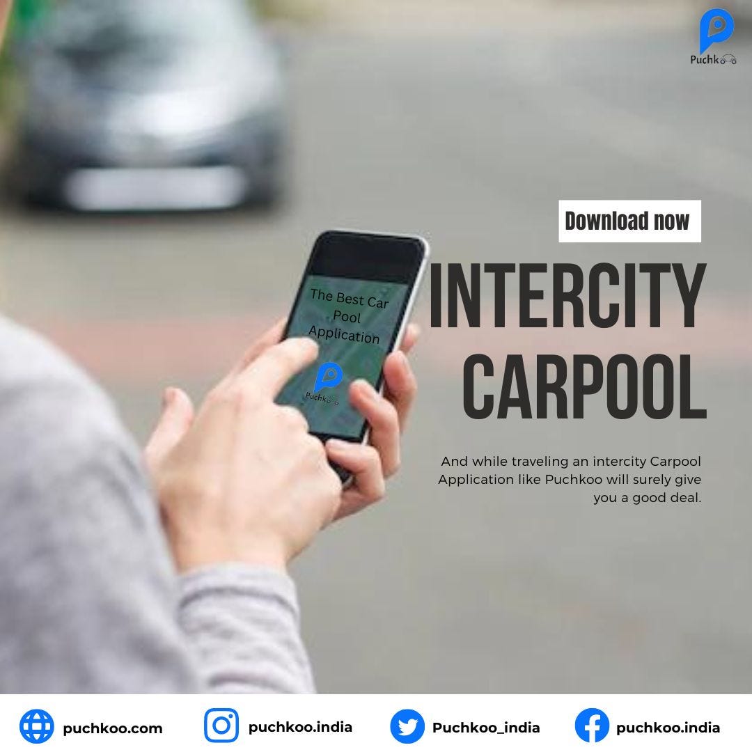 Use Carpooling System for Long Distance Travel Popular Ride Sharing App in India Puchkoo by